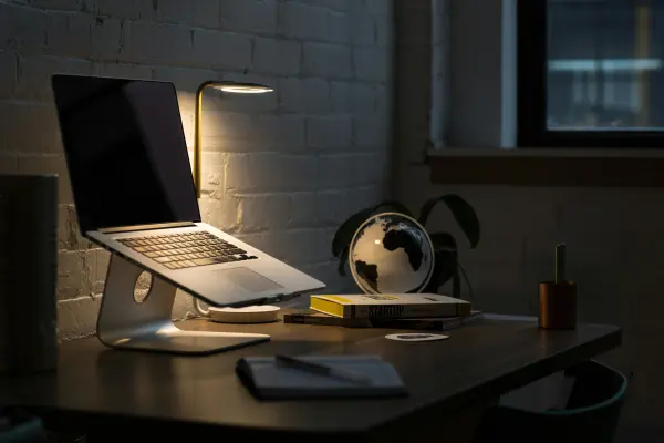 A workstation and notepad image used to link to Content Creation page